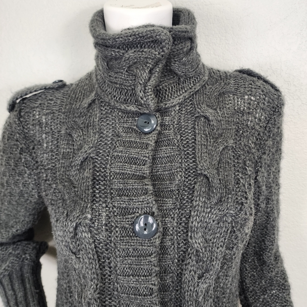 Cocogio Italian Gray Wool‎ Boho Long Cardigan Size S - Picture 15 of 15